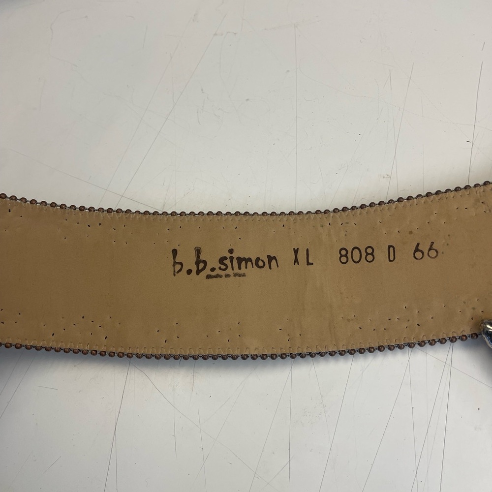B.B. Simon Turquoise Studded Brown Belt - Picture 3 of 6